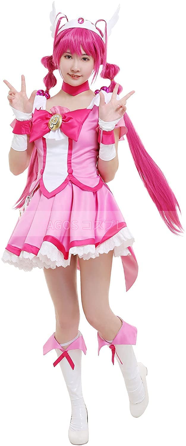 スマイルプリキュア　キュアハッピー　コスプレ 衣装　ウィッグ Amazon.co.jp: 漫刺COS ウィッグ、靴 付きスマイルプリキュア